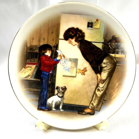 1985 Avon Mother's Day Plate Special Memories Tom Newsom 5" 24K gold rim - Picture 1 of 4